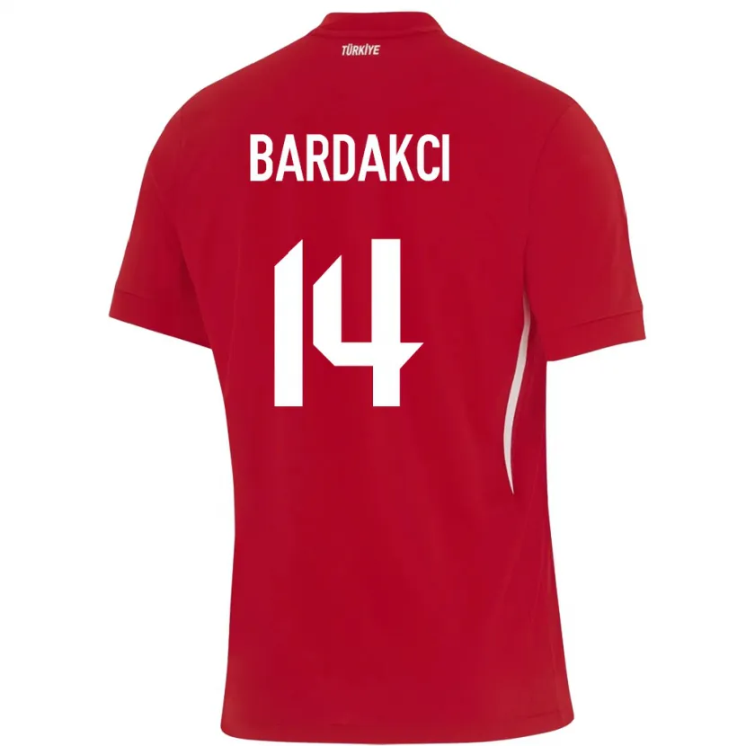 Danxen Herren Türkei Abdülkerim Bardakcı #14 Rot Auswärtstrikot Trikot 24-26 T-Shirt