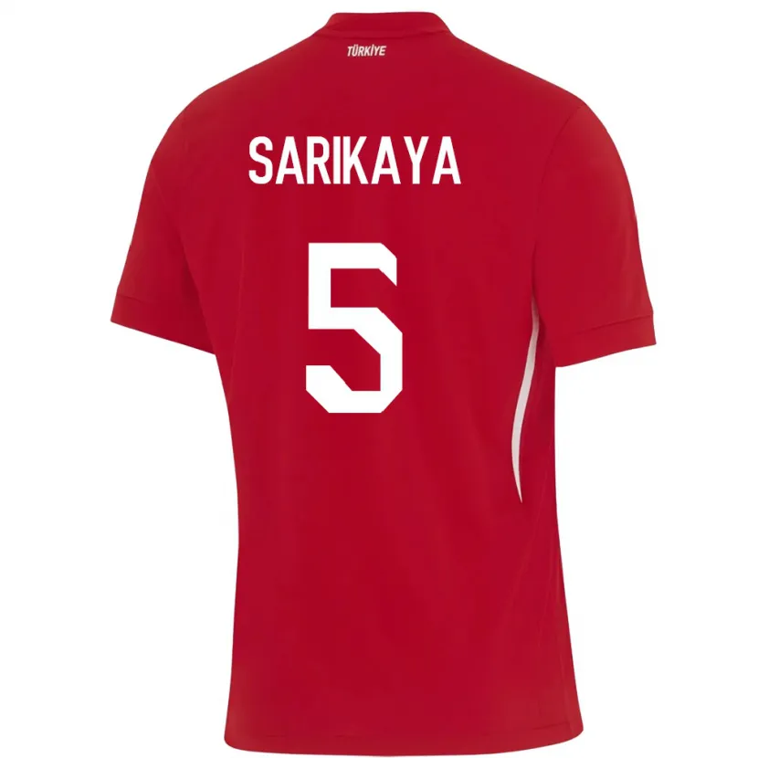 Danxen Herren Türkei Efe Sarıkaya #5 Rot Auswärtstrikot Trikot 24-26 T-Shirt