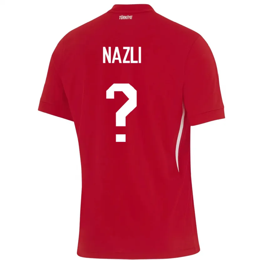 Danxen Herren Türkei Barış Nazlı #0 Rot Auswärtstrikot Trikot 24-26 T-Shirt