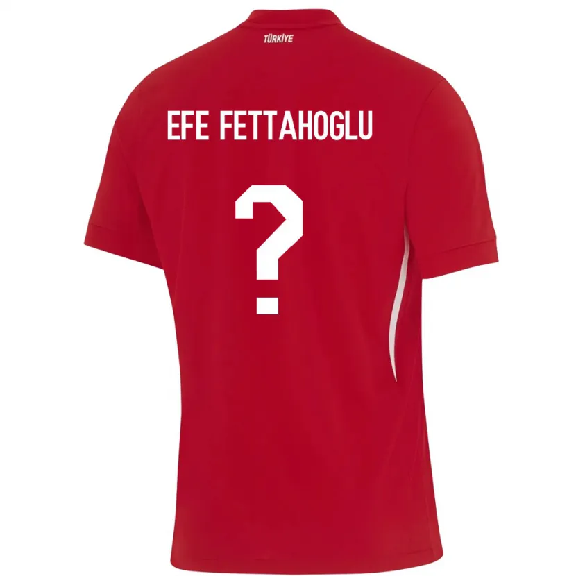 Danxen Herren Türkei Adnan Efe Fettahoğlu #0 Rot Auswärtstrikot Trikot 24-26 T-Shirt
