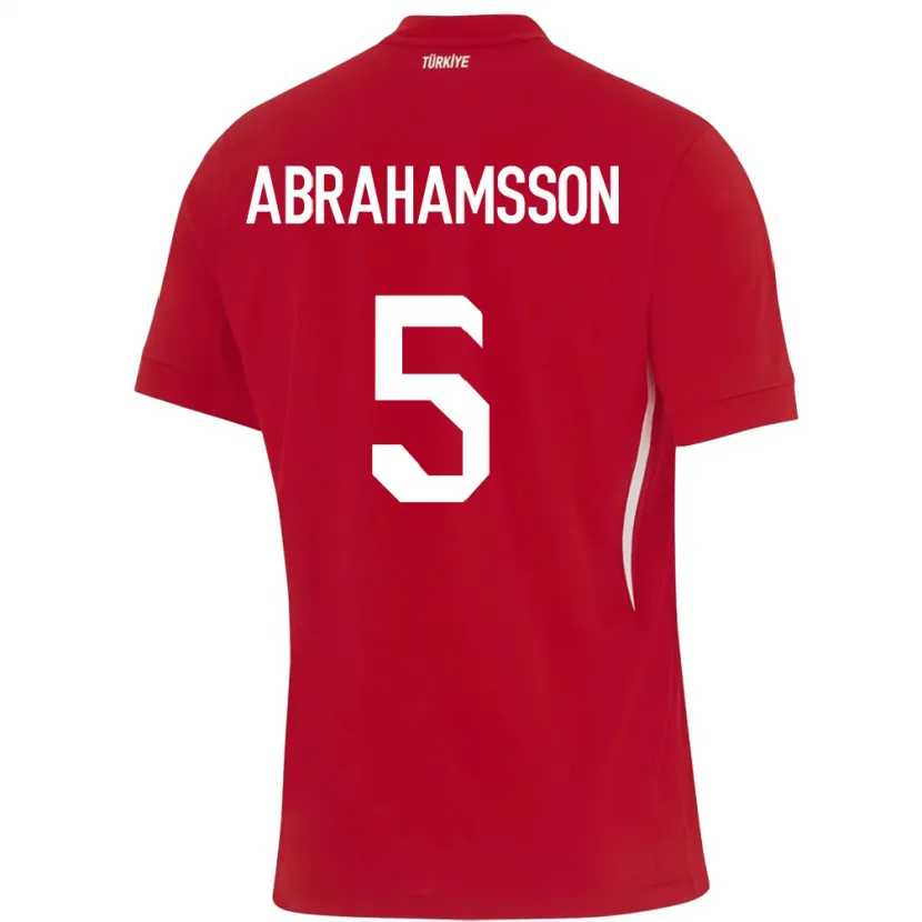 Danxen Herren Türkei Sejde Aylin Abrahamsson #5 Rot Auswärtstrikot Trikot 24-26 T-Shirt