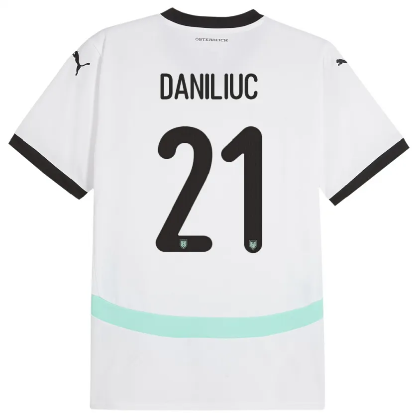 Danxen Herren Österreich Flavius Daniliuc #21 Weiß Auswärtstrikot Trikot 24-26 T-Shirt