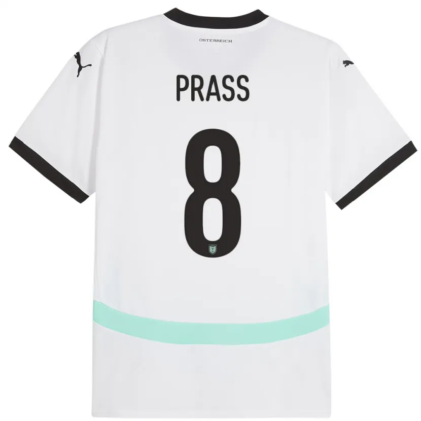 Danxen Herren Österreich Alexander Prass #8 Weiß Auswärtstrikot Trikot 24-26 T-Shirt