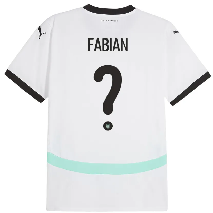 Danxen Herren Österreich Lukas Fabian #0 Weiß Auswärtstrikot Trikot 24-26 T-Shirt