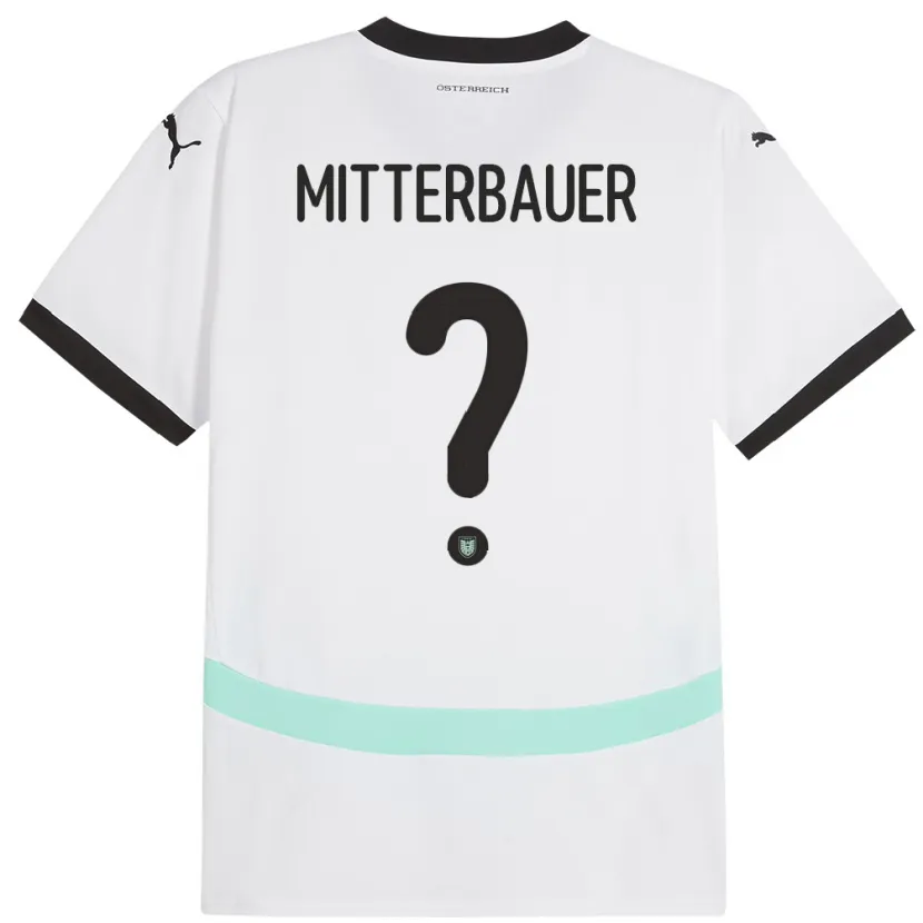 Danxen Herren Österreich Elias Mitterbauer #0 Weiß Auswärtstrikot Trikot 24-26 T-Shirt