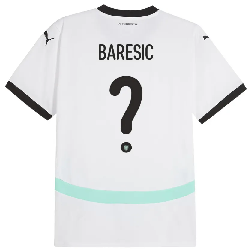 Danxen Herren Österreich Leon Baresic #0 Weiß Auswärtstrikot Trikot 24-26 T-Shirt