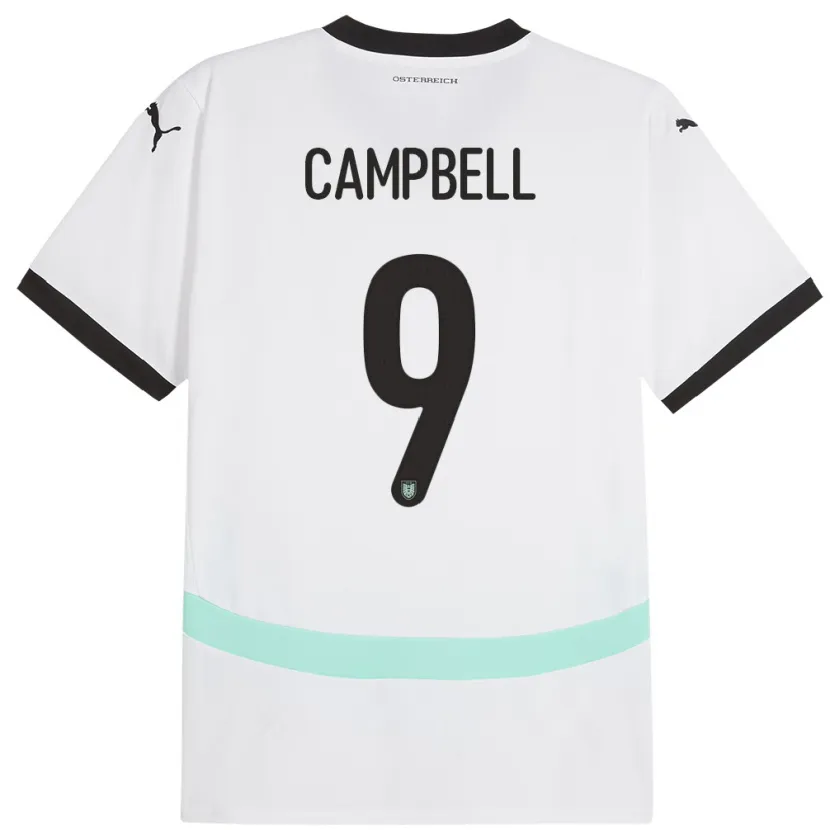 Danxen Herren Österreich Eileen Campbell #9 Weiß Auswärtstrikot Trikot 24-26 T-Shirt