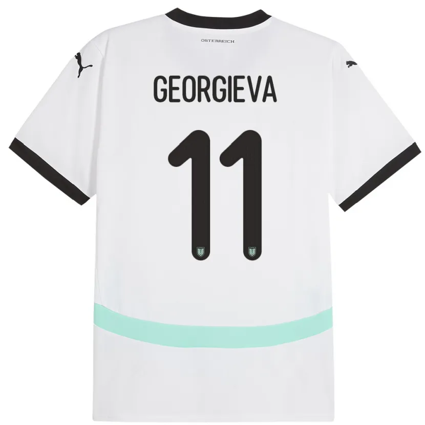 Danxen Herren Österreich Marina Georgieva #11 Weiß Auswärtstrikot Trikot 24-26 T-Shirt