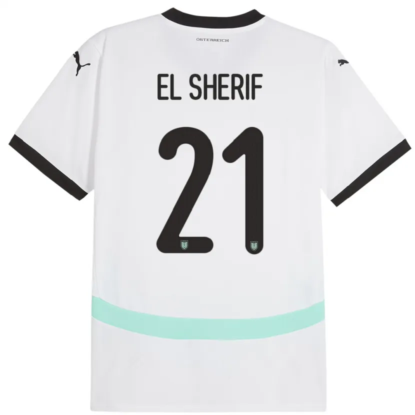 Danxen Herren Österreich Mariella El Sherif #21 Weiß Auswärtstrikot Trikot 24-26 T-Shirt