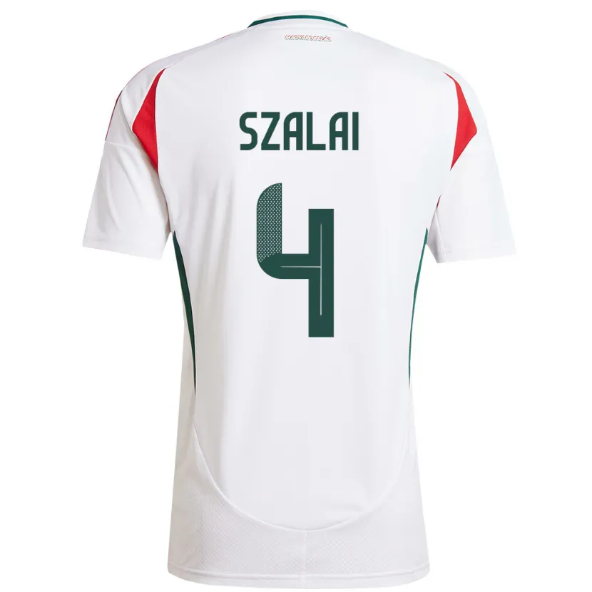Danxen Herren Ungarn Attila Szalai #4 Weiß Auswärtstrikot Trikot 24-26 T-Shirt