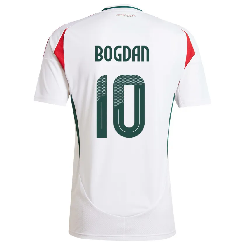 Danxen Herren Ungarn Hunor Bogdán #10 Weiß Auswärtstrikot Trikot 24-26 T-Shirt