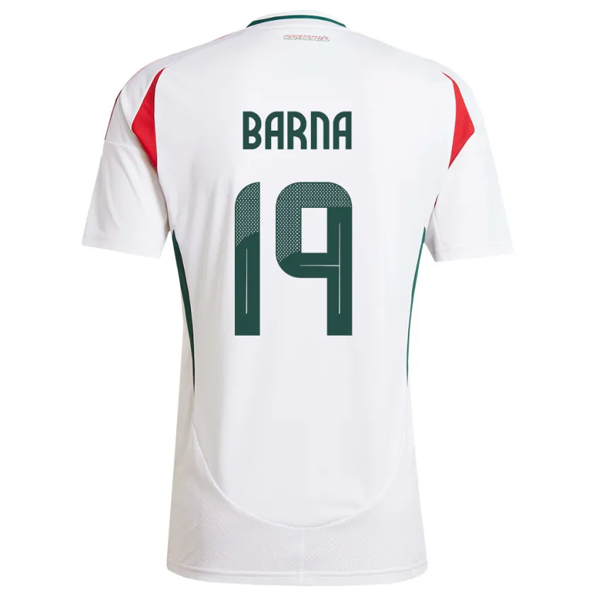 Danxen Herren Ungarn Daniel Barna #19 Weiß Auswärtstrikot Trikot 24-26 T-Shirt