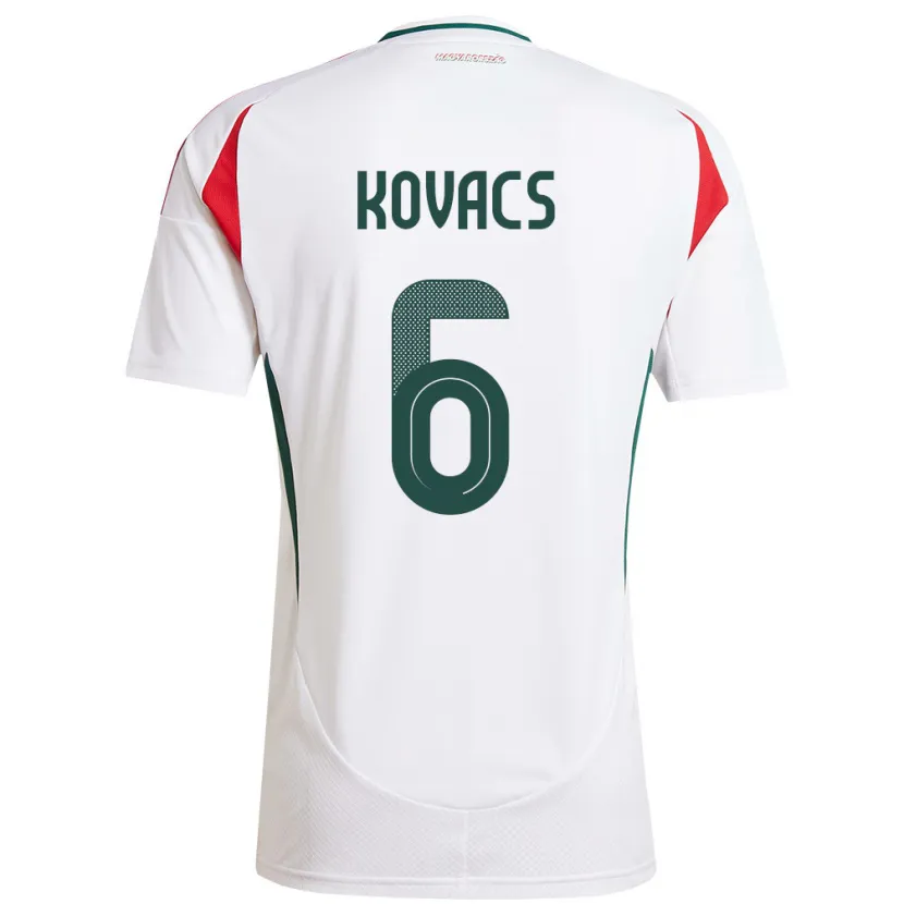 Danxen Herren Ungarn Noel Kovács #6 Weiß Auswärtstrikot Trikot 24-26 T-Shirt