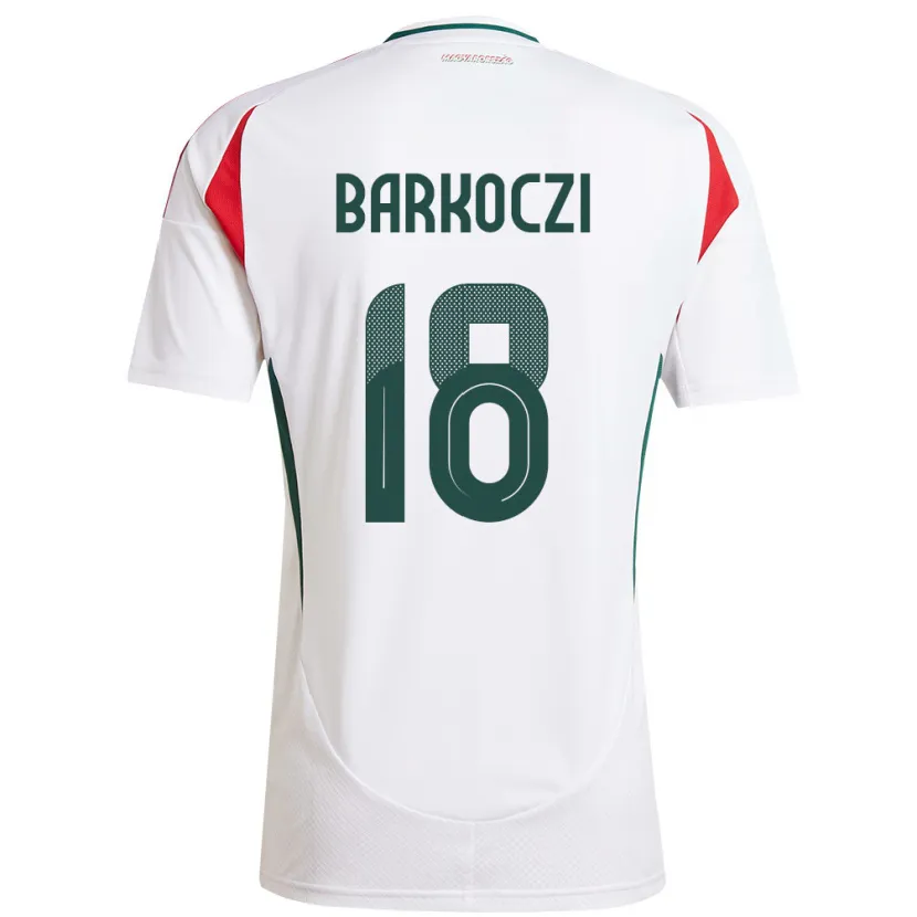 Danxen Herren Ungarn Barnabás Barkóczi #18 Weiß Auswärtstrikot Trikot 24-26 T-Shirt