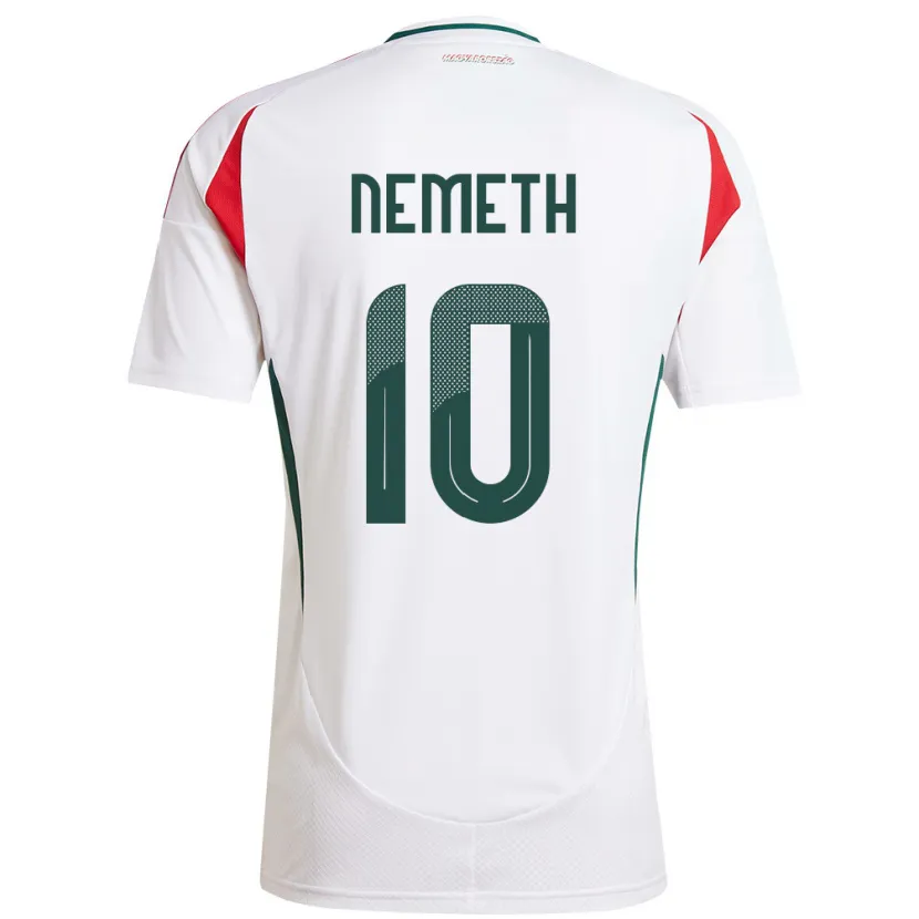 Danxen Herren Ungarn Hunor Németh #10 Weiß Auswärtstrikot Trikot 24-26 T-Shirt