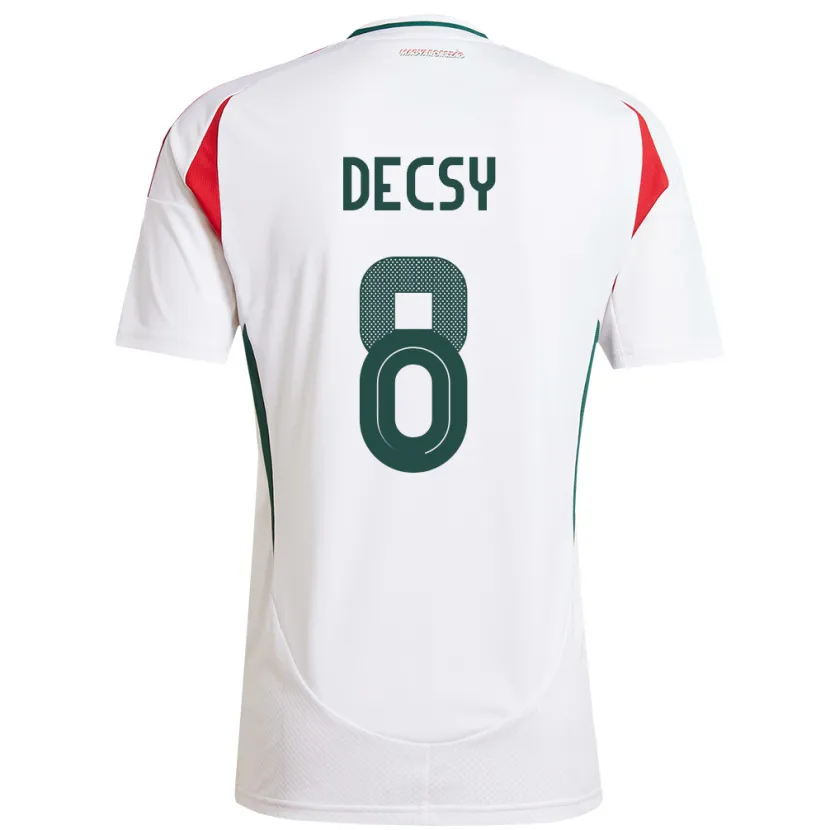Danxen Herren Ungarn Ádám Décsy #8 Weiß Auswärtstrikot Trikot 24-26 T-Shirt