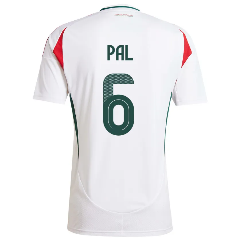 Danxen Herren Ungarn Barna Pál #6 Weiß Auswärtstrikot Trikot 24-26 T-Shirt