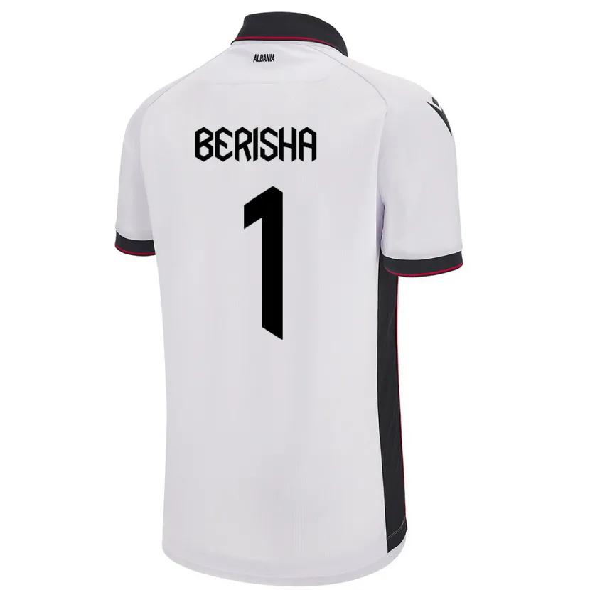 Danxen Herren Albanien Etrit Berisha #1 Weiß Auswärtstrikot Trikot 24-26 T-Shirt