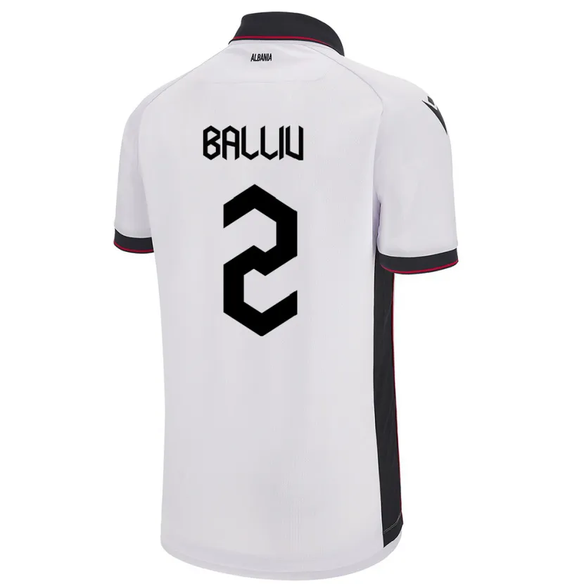 Danxen Herren Albanien Iván Balliu #2 Weiß Auswärtstrikot Trikot 24-26 T-Shirt