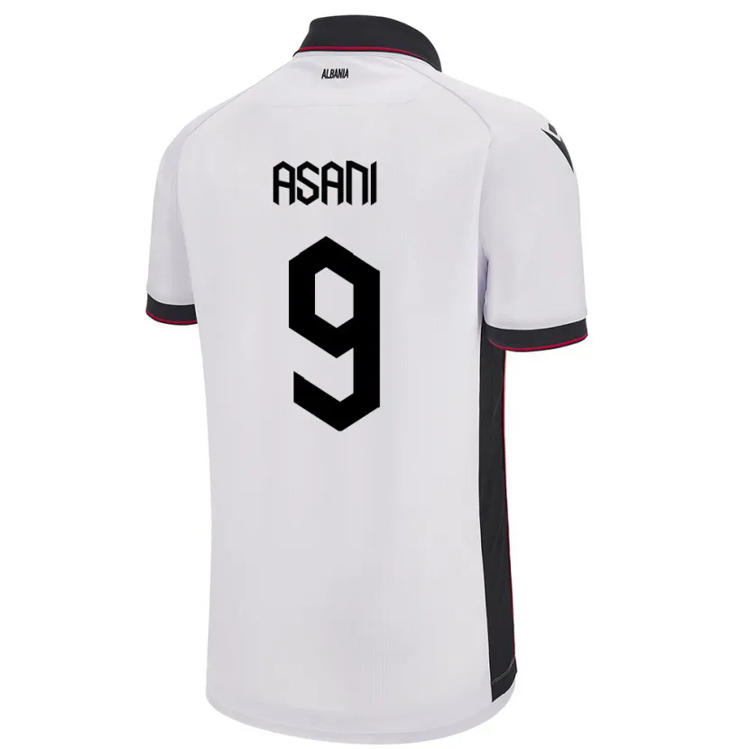 Danxen Herren Albanien Jasir Asani #9 Weiß Auswärtstrikot Trikot 24-26 T-Shirt
