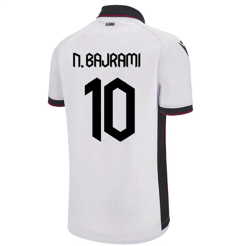 Danxen Herren Albanien Nedim Bajrami #10 Weiß Auswärtstrikot Trikot 24-26 T-Shirt