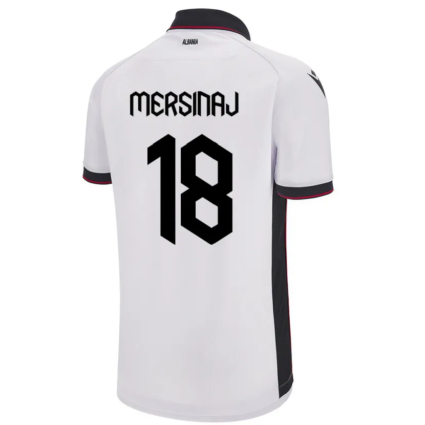 Danxen Herren Albanien Jon Mersinaj #18 Weiß Auswärtstrikot Trikot 24-26 T-Shirt