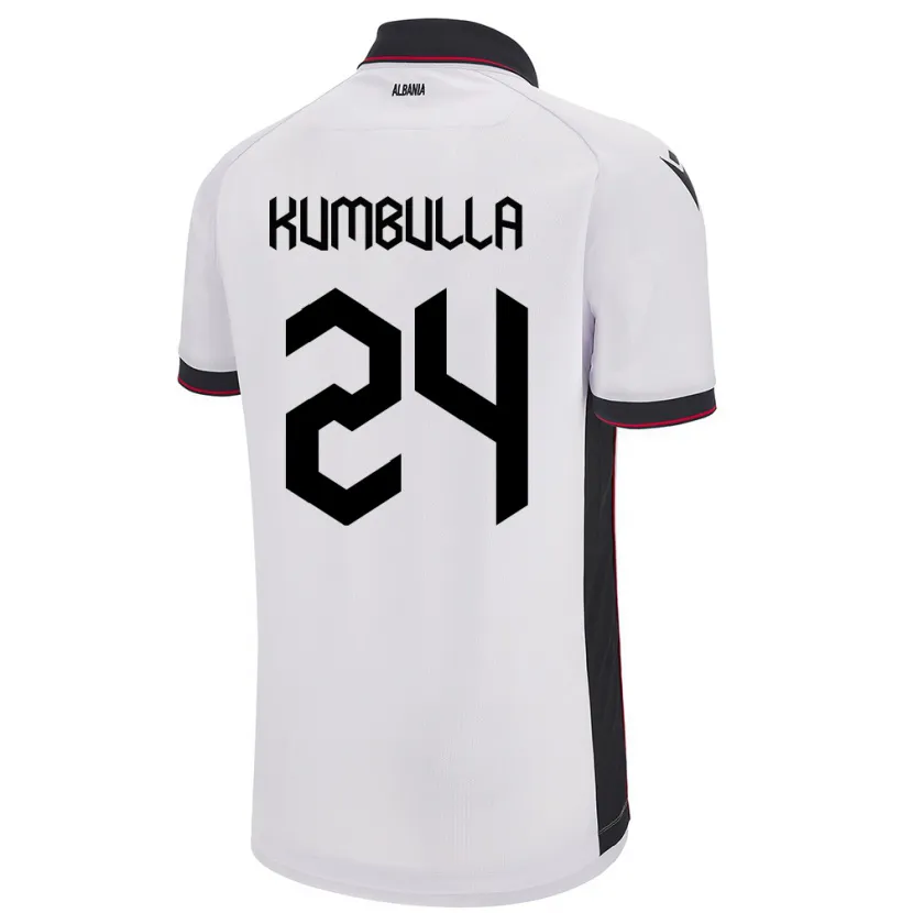 Danxen Herren Albanien Marash Kumbulla #24 Weiß Auswärtstrikot Trikot 24-26 T-Shirt