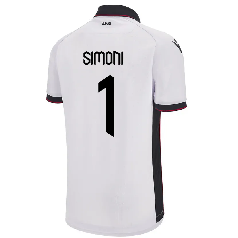 Danxen Herren Albanien Simon Simoni #1 Weiß Auswärtstrikot Trikot 24-26 T-Shirt