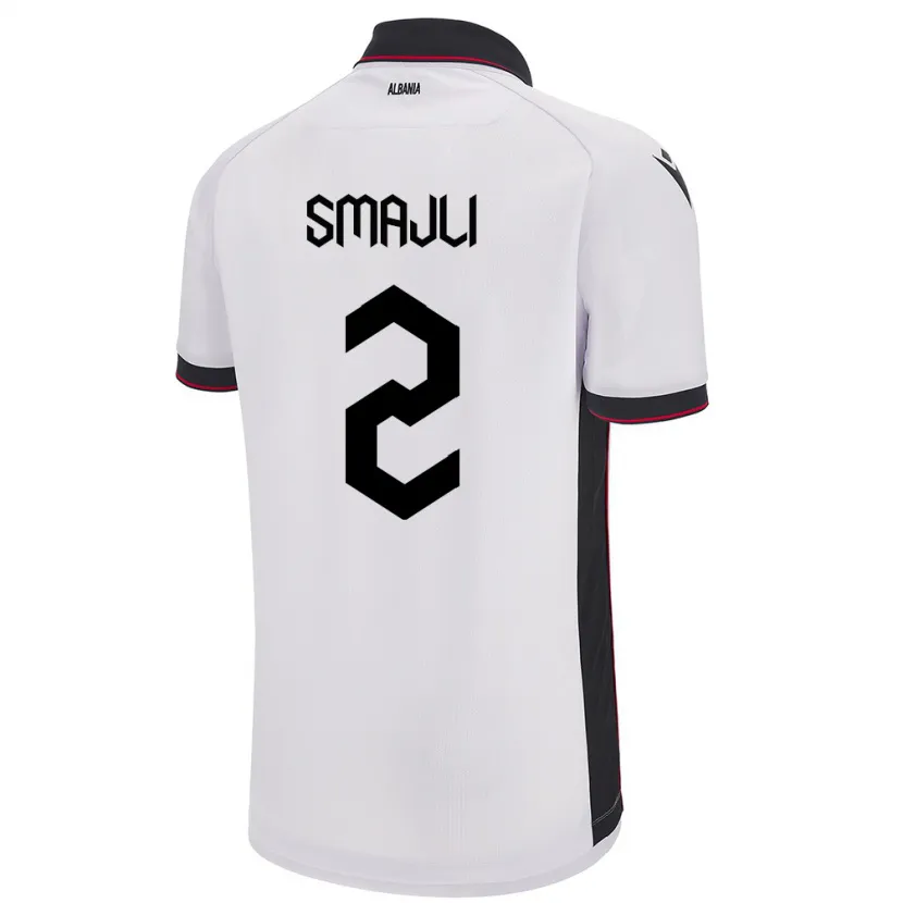 Danxen Herren Albanien Geralb Smajli #2 Weiß Auswärtstrikot Trikot 24-26 T-Shirt
