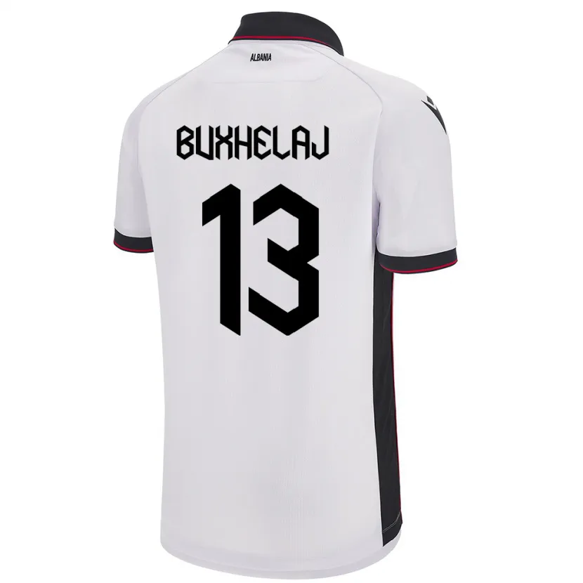 Danxen Herren Albanien Paulo Buxhelaj #13 Weiß Auswärtstrikot Trikot 24-26 T-Shirt