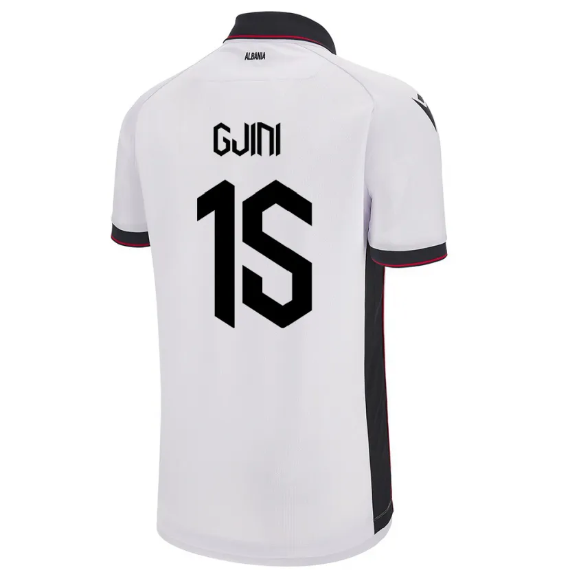 Danxen Herren Albanien Elmando Gjini #15 Weiß Auswärtstrikot Trikot 24-26 T-Shirt