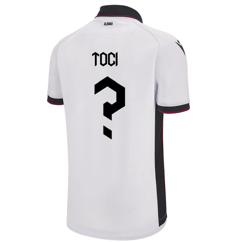 Danxen Herren Albanien Eljon Toci #0 Weiß Auswärtstrikot Trikot 24-26 T-Shirt
