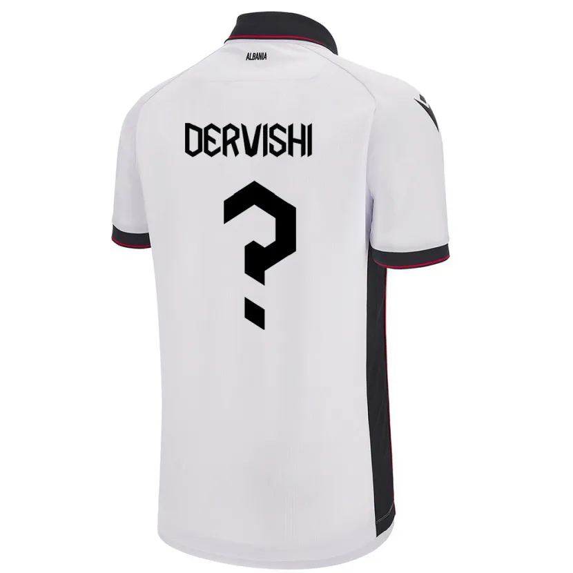 Danxen Herren Albanien Amarildo Dervishi #0 Weiß Auswärtstrikot Trikot 24-26 T-Shirt