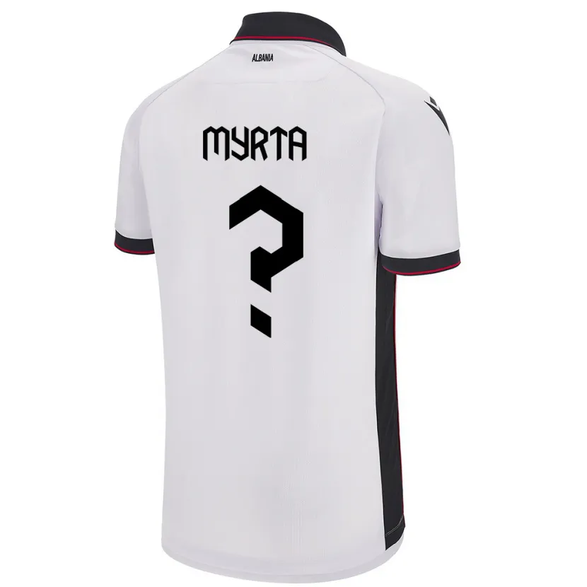 Danxen Herren Albanien Olsi Myrta #0 Weiß Auswärtstrikot Trikot 24-26 T-Shirt