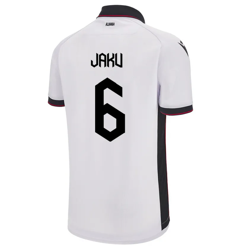Danxen Herren Albanien Jordi Jaku #6 Weiß Auswärtstrikot Trikot 24-26 T-Shirt