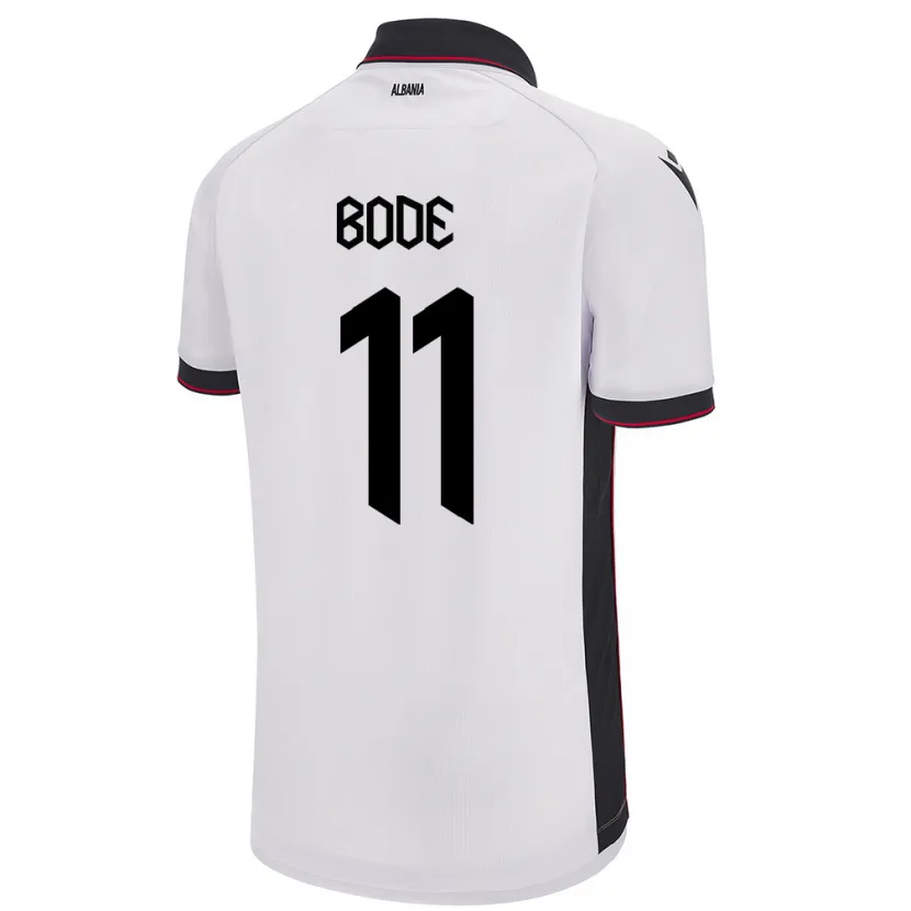 Danxen Herren Albanien Ersi Bode #11 Weiß Auswärtstrikot Trikot 24-26 T-Shirt
