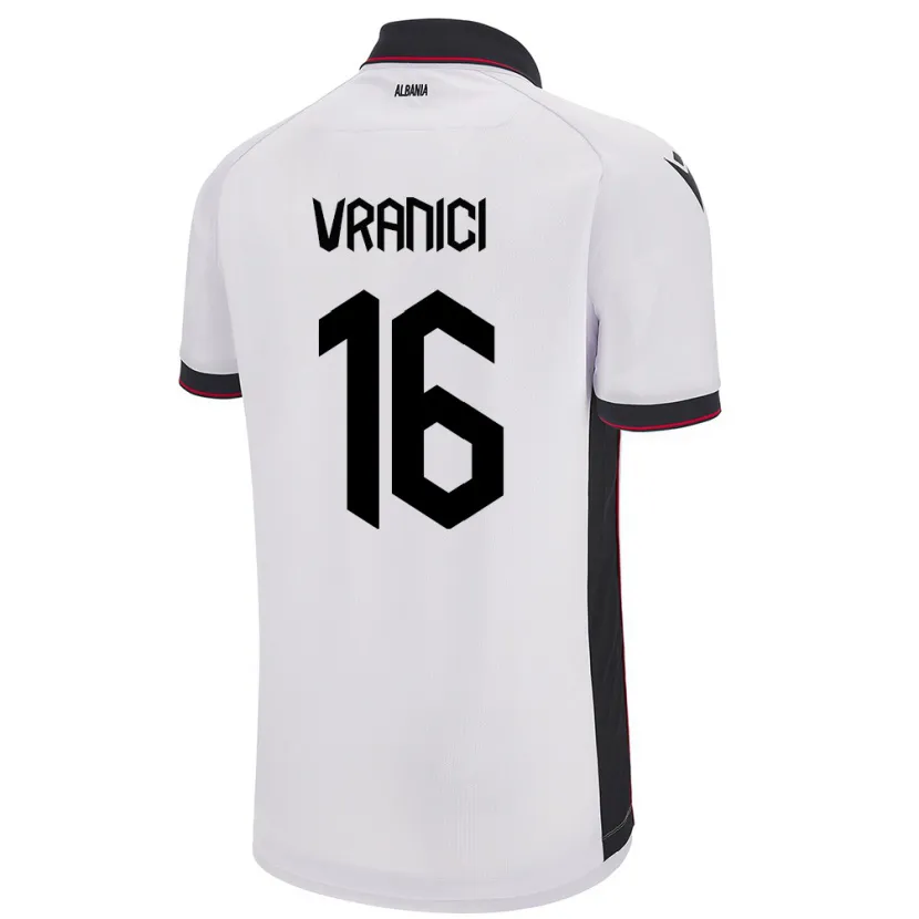 Danxen Herren Albanien Dean Vranici #16 Weiß Auswärtstrikot Trikot 24-26 T-Shirt