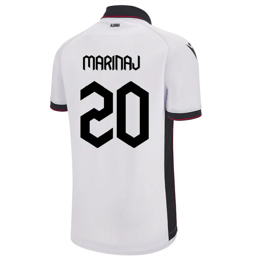 Danxen Herren Albanien Kledi Marinaj #20 Weiß Auswärtstrikot Trikot 24-26 T-Shirt