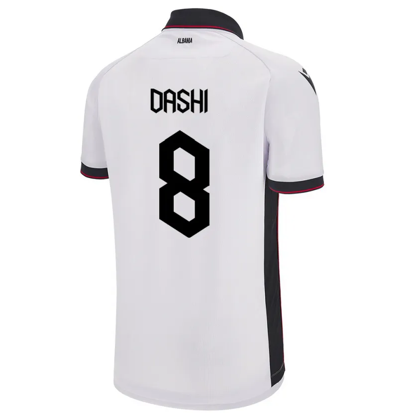 Danxen Herren Albanien Matteo Dashi #8 Weiß Auswärtstrikot Trikot 24-26 T-Shirt