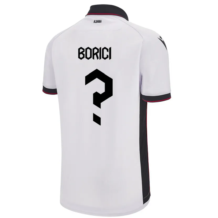 Danxen Herren Albanien Armir Borici #0 Weiß Auswärtstrikot Trikot 24-26 T-Shirt