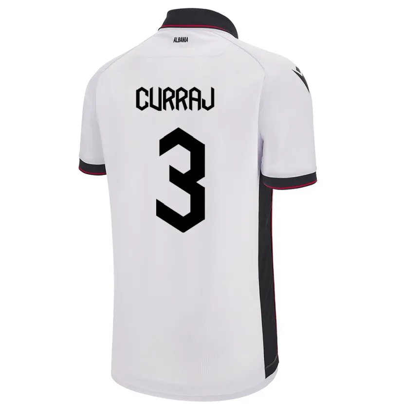 Danxen Herren Albanien Arbenita Curraj #3 Weiß Auswärtstrikot Trikot 24-26 T-Shirt