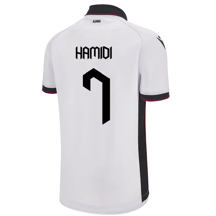 Danxen Herren Albanien Mimoza Hamidi #7 Weiß Auswärtstrikot Trikot 24-26 T-Shirt