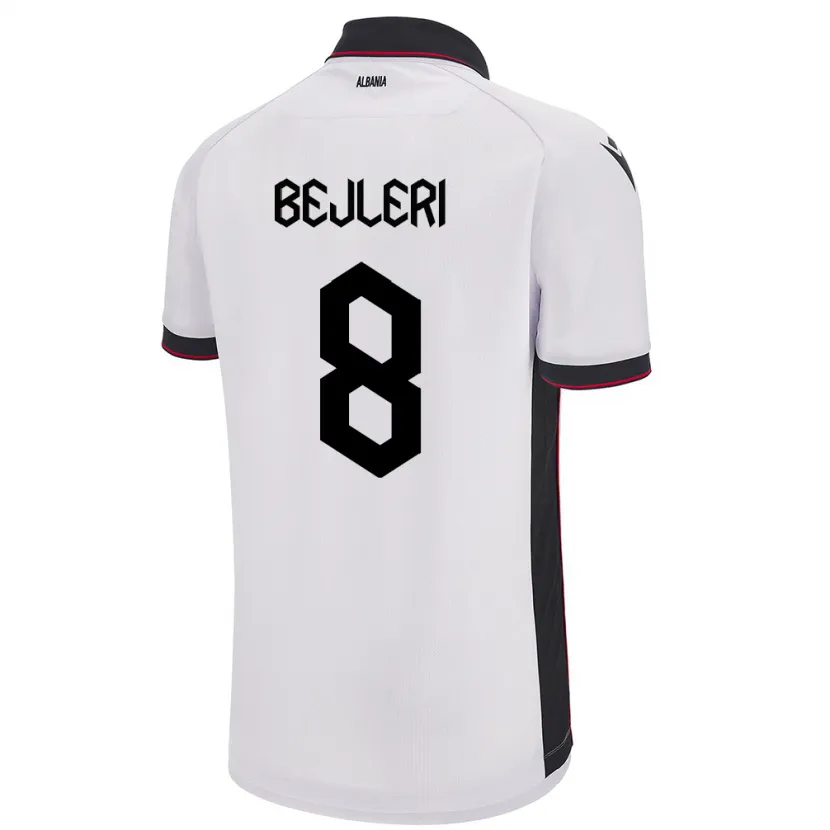 Danxen Herren Albanien Markela Bejleri #8 Weiß Auswärtstrikot Trikot 24-26 T-Shirt