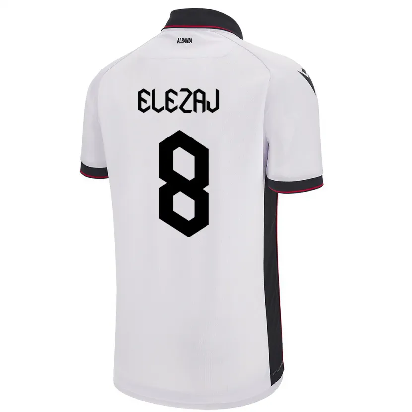 Danxen Herren Albanien Endrina Elezaj #8 Weiß Auswärtstrikot Trikot 24-26 T-Shirt