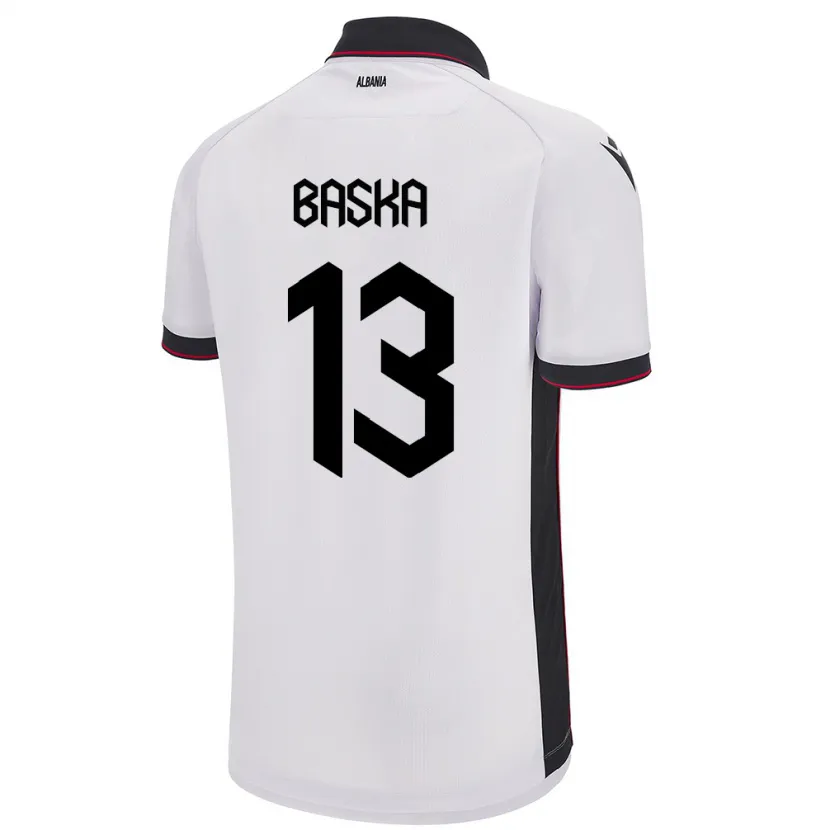 Danxen Herren Albanien Maria Baska #13 Weiß Auswärtstrikot Trikot 24-26 T-Shirt