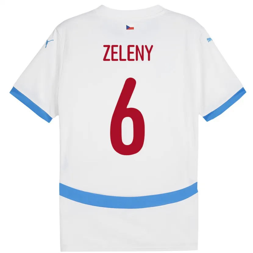 Danxen Herren Tschechien Jaroslav Zelený #6 Weiß Auswärtstrikot Trikot 24-26 T-Shirt