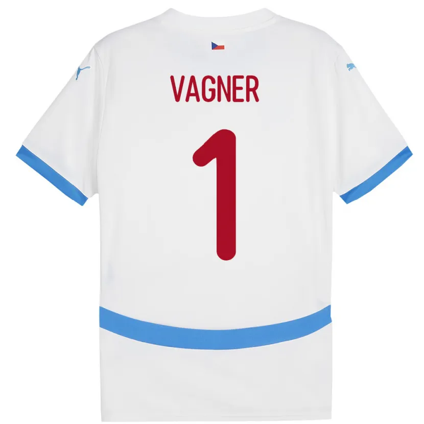 Danxen Herren Tschechien Matyas Vagner #1 Weiß Auswärtstrikot Trikot 24-26 T-Shirt