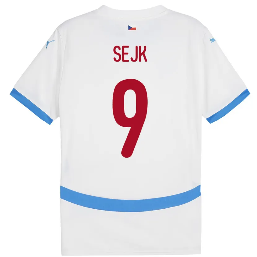 Danxen Herren Tschechien Vaclav Sejk #9 Weiß Auswärtstrikot Trikot 24-26 T-Shirt