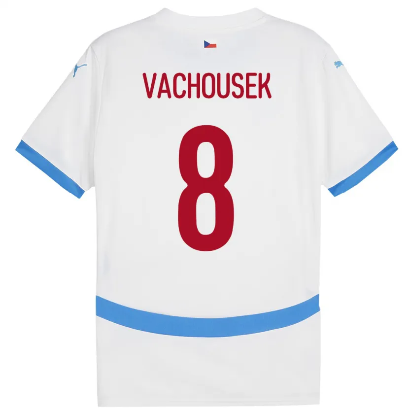 Danxen Herren Tschechien Tadeas Vachousek #8 Weiß Auswärtstrikot Trikot 24-26 T-Shirt
