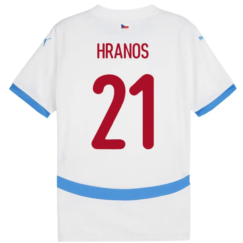 Danxen Herren Tschechien Vojtech Hranos #21 Weiß Auswärtstrikot Trikot 24-26 T-Shirt